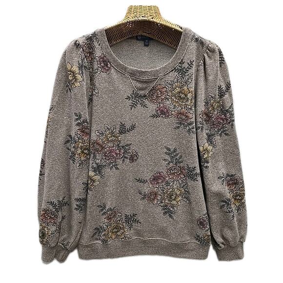 Democracy Womens Rustic Floral Feminine Sweatshirt Sz M Boho - Picture 1 of 9